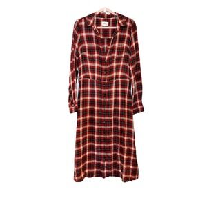 Universal Thread Grunge 90s Flannel Rayon Midi Western Cowgirl Dress S